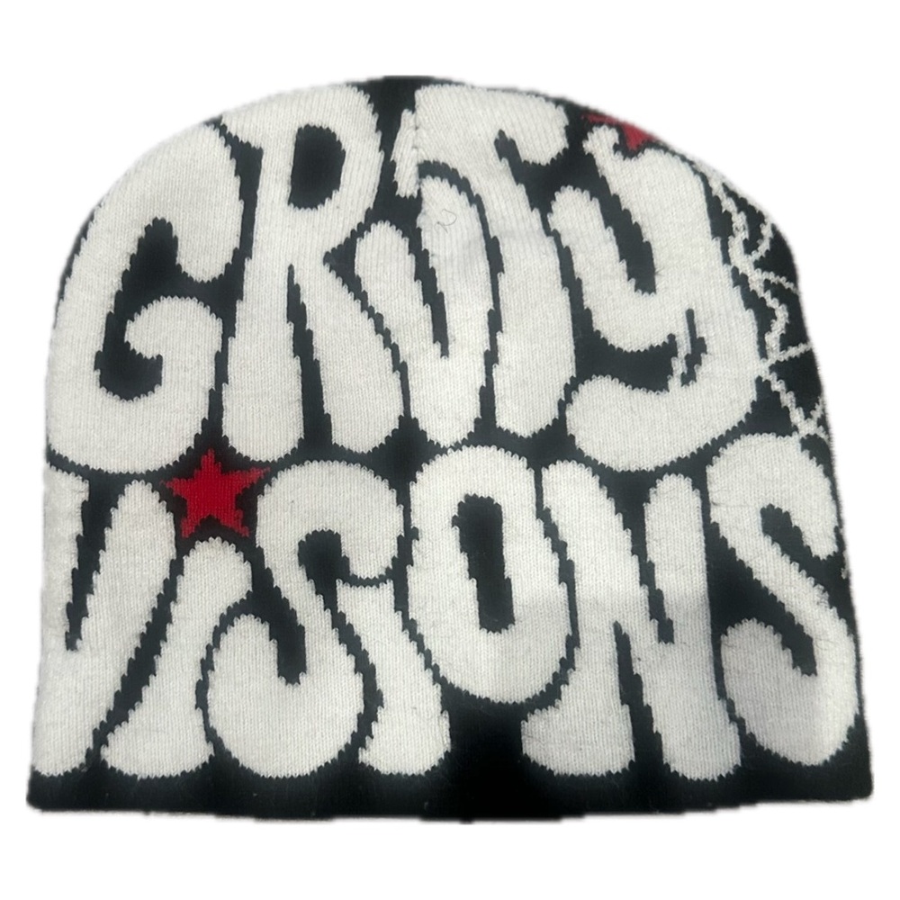 Unisex Black and White Beanie